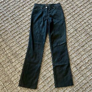 Bebe Lightly Coated Black Straight Leg Jeans Size 0